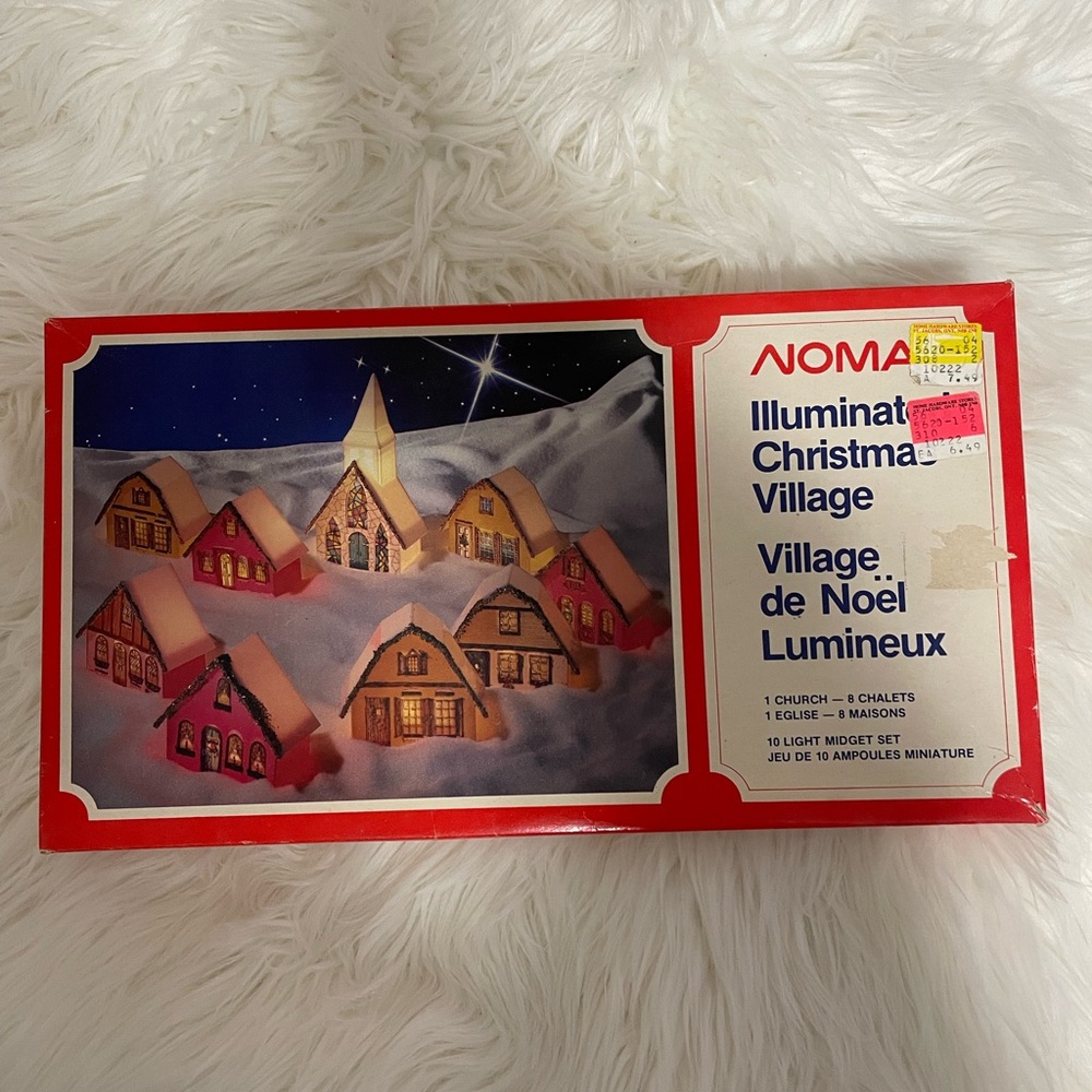 Vintage Illuminated Christmas Village Set